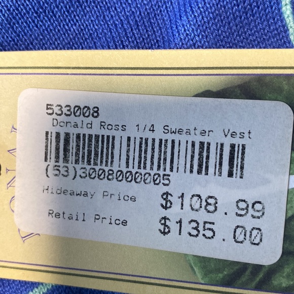 Donald Ross 1/4 Zip Golf Sweater Vest: Size L - NWT - Picture 5 of 5